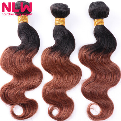 

N..W. 10A Brazilian virgin human hair 3 bundles Body wave hair extensions Ombre T1B/30 Hair color