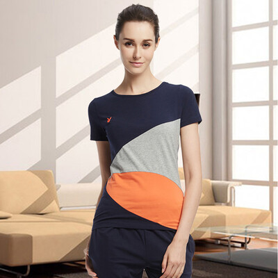 

Playboy 4911 Couple Pajamas Women&39s Cotton Home Service Women Spring Summer Short Sleeve T-shirt T-shirt Sapphire