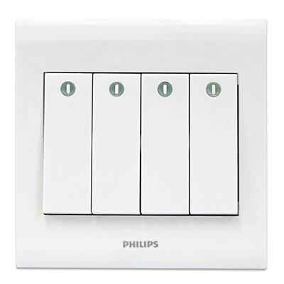 

Philips (PHILIPS) коммутационная панель с четырьмя разомкнутыми выключателями с четырьмя разомкнутыми однонаправленными панелями настенного выключателя 86 типа P3 слоновая кость