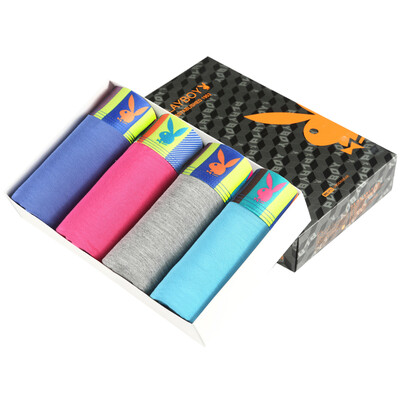 

Playboy men&39s underwear flat angle pants bamboo fiber underwear male solid color waist comfortable breathable underwear 4 gift box  17095