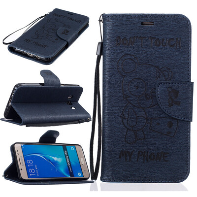 

Blue Bear Embossed PU Leather Wallet Case Classic Flip Cover with Stand Function and Credit Card Slot for SAMSUNG Galaxy J5 2016