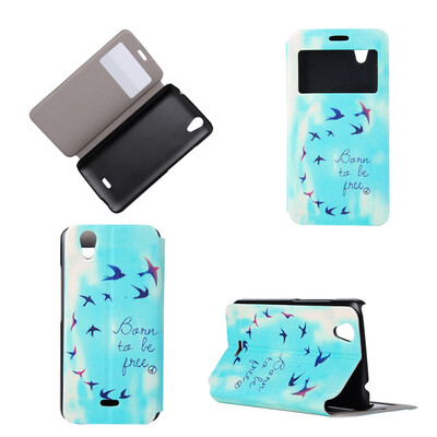 

Flying Birds Sky Design PU кожа флип Обложка Кошелек Карты Держатель чехол для Wiko Birdy