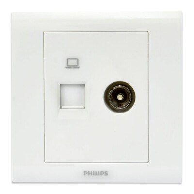 

Philips (Филипс) компьютер гнездо переключатель гнездо панели телевизионного видеонаблюдения проводной сетевой кабель гнездо панели 86 Р3 слоновой кости