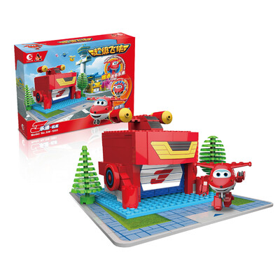 

Tide rose animation cartoon pieces of super flying men scene version of music and music into the building blocks toys SW-M001