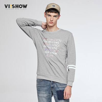 

Wei Xiu (viishow) sweater men's head jacket casual round neck letters printed men's sweater tide coat WDE11631 gray XXL