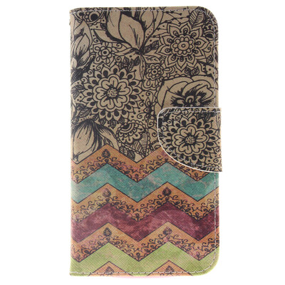 

Wave flower Design PU Leather Flip Cover Wallet Card Holder Case for LG K10