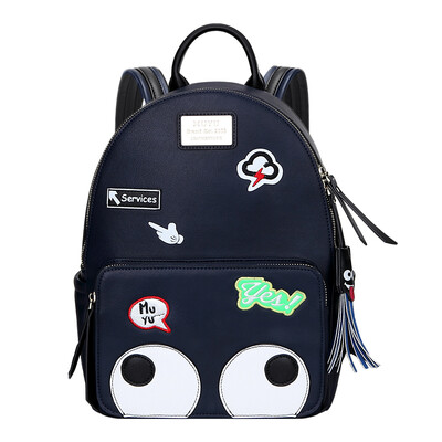 

Му рыбы (Muyu) Оригинальная сумка Япония и Южная Корея тенденция колледж Ветер милый рюкзак отдых путешествия рюкзак живой личности Горох синий 40644