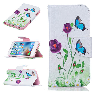 

Blue butterfly Design PU Leather Flip Cover Wallet Card Holder Case for IPHONE 6 PLUS6S PLUS