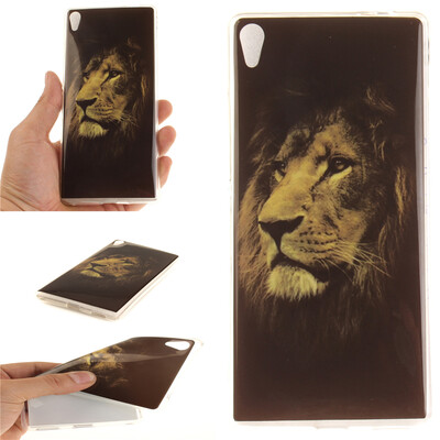 

Lions Pattern Soft Thin TPU Rubber Silicone Gel Case Cover for SONY Xperia C6