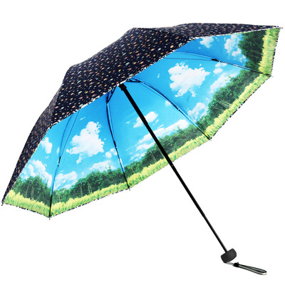 

Jingdong Supermarket Paradise Umbrella UPF50 Double Belt Vinyl Vintage Flower Triangle Sun umbrella Umbrella 31819E Pink