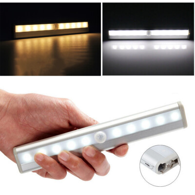 

10 LED Bright PIR Motion Sensor Light Cabinet Wardrobe Drawer Lamp Bulb