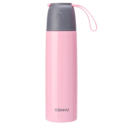

Kangku (conku) portable bullet warheads 500ML men and women 304 stainless steel belt rope sports cup children's student cup ZB500 pink
