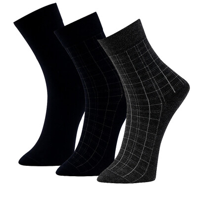 

Jingdong supermarket] red beans (hongdou) socks men socks business casual cotton socks solid color stitching four seasons in the tube socks H7W029 three pairs of uniforms