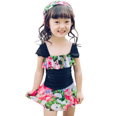 

QIHAI 6607-6 large children children&39s body skirt swimsuit cute girl princess skirt swimsuit comfortable hot spring swimsuit black XXL code