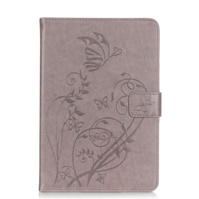 

Gray Flower Design PU Leather Flip Cover Wallet Card Holder Case for IPAD PRO 9.7