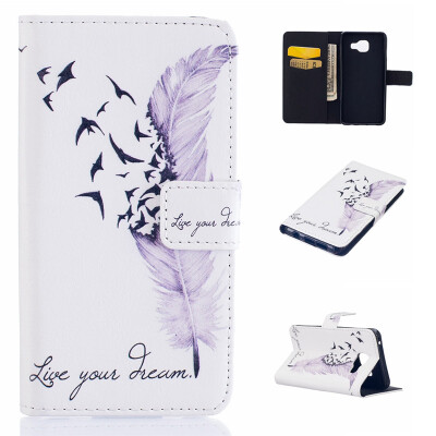 

Plumes Design PU Leather Flip Cover Wallet Card Holder Case for SAMSUNG GALAXY A3 2016/A310