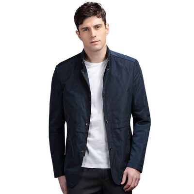 

Red beans Hodo men&39s business casual fashion stand collar simple zipper digging bag men&39s jacket B3 lake blue 165 84A