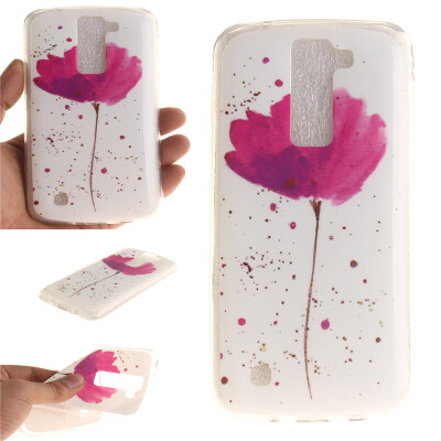 

Purple orchid Pattern Soft Thin TPU Rubber Silicone Gel Case Cover for LG K7