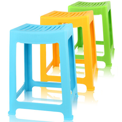 

Jingdong Supermarket] Camellia plastic stool stripes 46.6cm high stool 0838