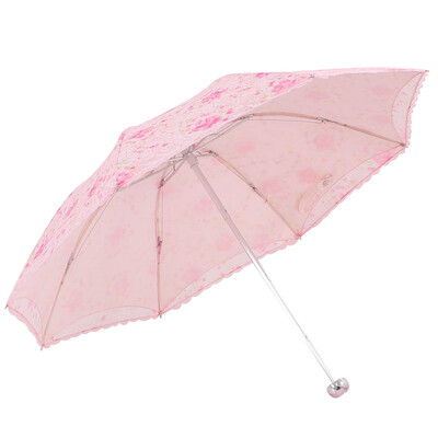 

Jingdong Supermarket Paradise umbrella spring bright touch cloth embroidery double anti-ultraviolet three fold ultra-light sunny umbrella orange 3101E