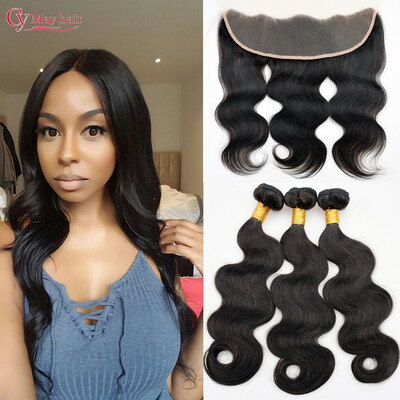 

7A Grade Lace Frontal Closure With Bundles Pre Plucked Frontal Peruvian Body Wave Ear To Ear Lace Frontal Closure With Baby Hair