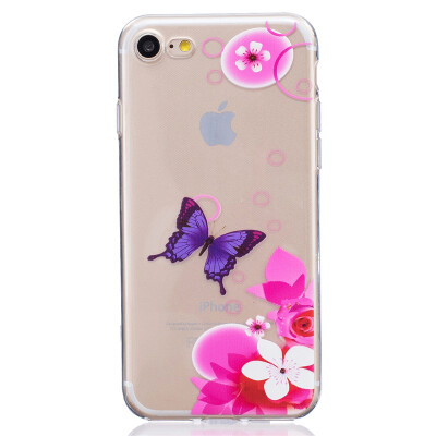 

Pink Butterfly Pattern Soft Thin TPU Rubber Silicone Gel Case Cover for IPHON 7