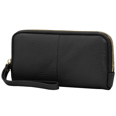 

Ma Liannu Ngau Tau skin women models Europe and the United States fashion chain long wallet black
