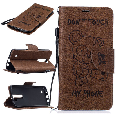 

Coffee Bear Embossed PU Leather Wallet Case Classic Flip Cover with Stand Function and Credit Card Slot for LG K7/K8