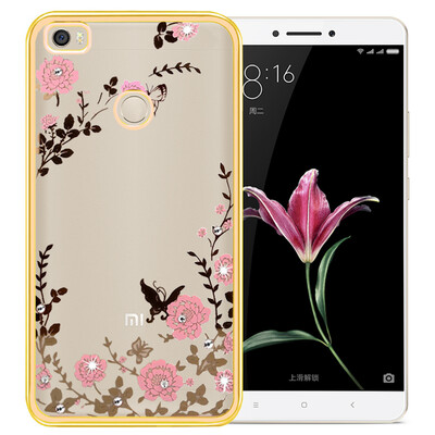 

MOONCASE Premium [Secret Garden] Butterfly Soft TPU Plating Bling Glitter Transparent Back Case Cover for Xiaomi Mi Max