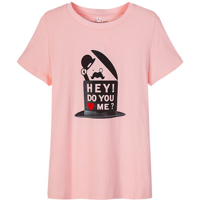 

Semir T-shirt summer Korean version of the cotton round neck T fun printing primer shirt 12216000043 pink