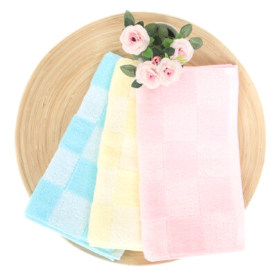 

Jinhe home towel home textiles cotton + modal square grid towel three powder / blue / beige 92g / Article 34 * 72cm JH13-28F