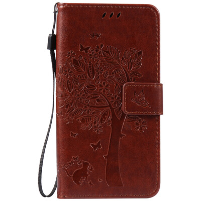 

Brown Tree Design PU Leather Flip Cover Wallet Card Holder Case for LENOVO ZUK Z2PRO