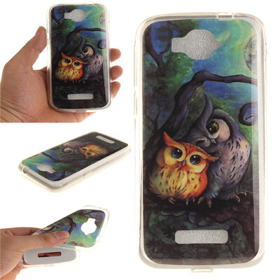 

Oil painting owl Pattern Soft Thin TPU Rubber Silicone Gel Case Cover for Alcatel One Touch Pop C7