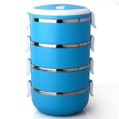 

Jilui lunch box mention pot love series 28 liters stainless steel four layer color lunch box TB-104 green