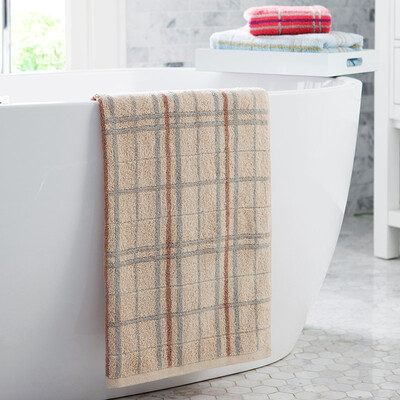 

Grace towel home textile cotton water soft&thick plaid towel blue 500g article 140 70cm