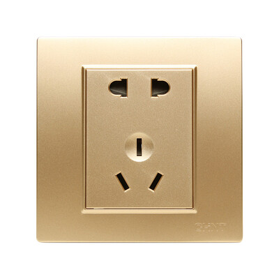 

Zhengtai CHNT socket panel five hole socket champagne gold 10A 7L series NEW7-L11102