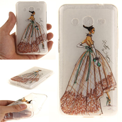 

Hand-painted dress Pattern Soft Thin TPU Rubber Silicone Gel Case Cover for SAMSUNG GALAXY Core 2G355H