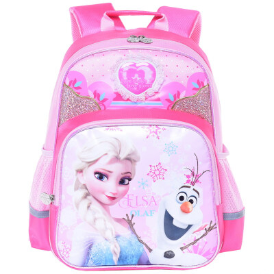 

Disney (Snow Disaster) children's school bag snow and ice princess female models lovely light shoulder bag 2 - 5 grade primary school student bag SM11490 rose