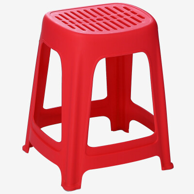 

Hua Kai star thick plastic stool leisure chair simple home bench big stool for shoe stool hollow striped pattern coffee color