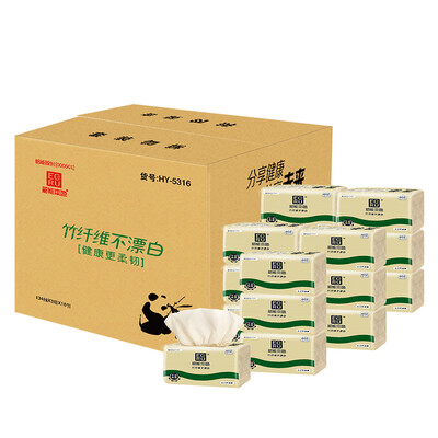 

Shaoneng natural color pumping paper without bleach bamboo pulp truth series 3 layer 134 pumping towel paper * 16 package (small) FCL sales