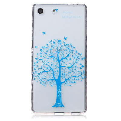 

Blue tree Pattern Soft Thin TPU Rubber Silicone Gel Case Cover for SONY Xperia M5