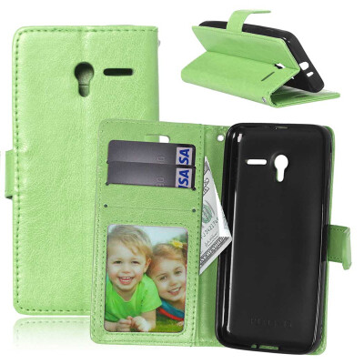 

Green Style Classic Flip Cover with Stand Function and Credit Card Slot for Alcatel Pixi 3 4.5