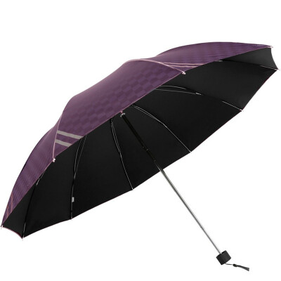 

【Jingdong Supermarket】 Paradise umbrella British style Vinyl increase three fold sunny umbrella 32248ELHB blue gray