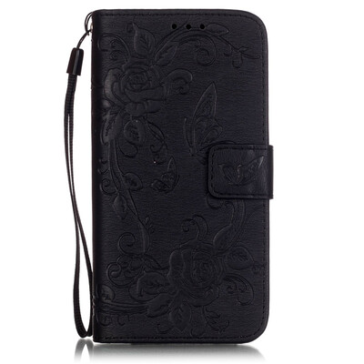 

Black Butterfly Style PU Leather Flip Cover Wallet Card Holder Case for LG K7