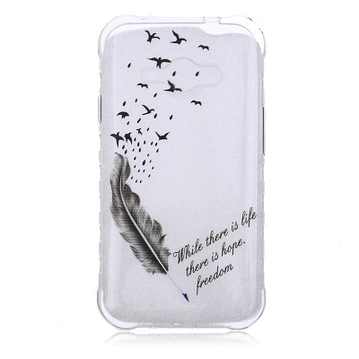 

Feathers&birds Pattern Soft Thin TPU Rubber Silicone Gel Case Cover for SAMSUNG GALAXY J1 Ace