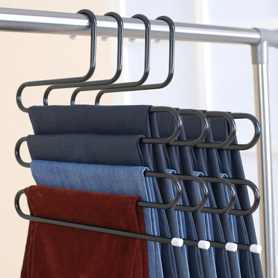 

【Jingdong Supermarket】 increasingly new pants rack S-type wardrobe pants rack trousers hanging hanger magic pants hanger white 4 fitted RYX-0254