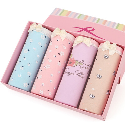

Langsha Women&39s Underwear 4 Women&39s Cotton Triangle Women&39s Underwear Print Sexy Gift Box Set Floral 160M