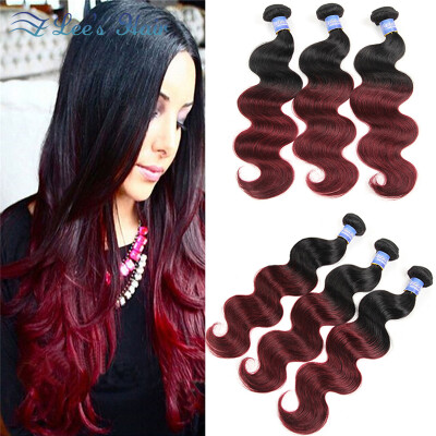 

ELees Hair 8A Ombre Brazilian Hair Ombre Brazilian Body Wave 3 Bundles Ombre Human Hair T1B99J Burgundy Brazilian Hair