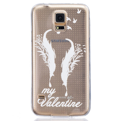 

Double feathers Pattern Soft Thin TPU Rubber Silicone Gel Case Cover for SAMSUNG GALAXY S5