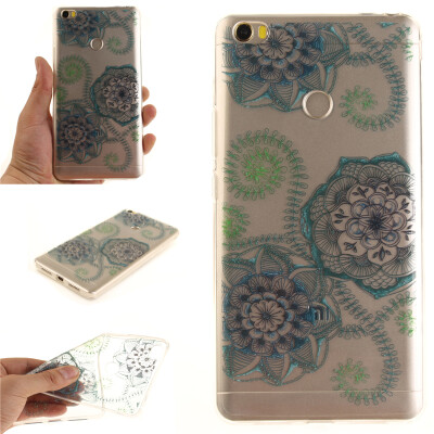 

Blue and green dream flower Pattern Soft Thin TPU Rubber Silicone Gel Case Cover for XiaoMi Mi Max